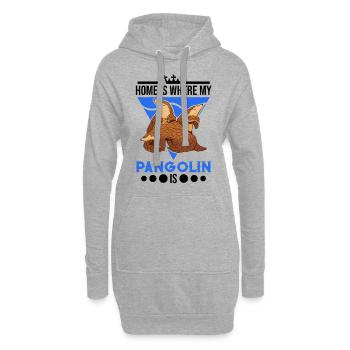 Zuhause ist wo mein Pangolin ist - Hoodie-Kleid - Grau meliert - Vorne