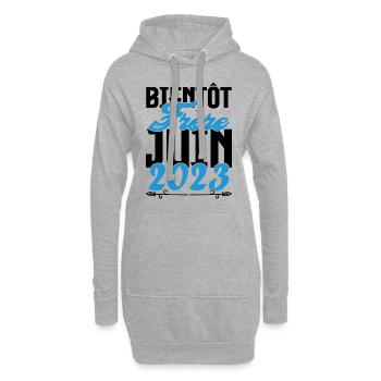 Cadeau Annonce grossesse. bientôt Frère Juin 2023. - Sweat-shirt à capuche long Femme - gris chiné - Devant