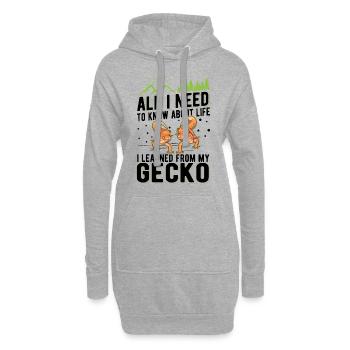 Gecko Cadeau Léopard Gecko - Sweat-shirt à capuche long Femme - gris chiné - Devant