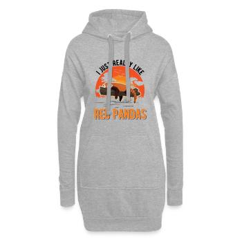 J’aime vraiment Red Pandas Roter Panda - Sweat-shirt à capuche long Femme - gris chiné - Devant