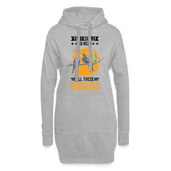 Budgerigar Cadeau Welli cockatiel - Sweat-shirt à capuche long Femme - gris chiné - Devant