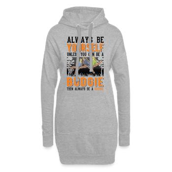 Toujours être toi-même Perruche perruche - Sweat-shirt à capuche long Femme - gris chiné - Devant