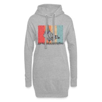 Taube Retro Taubenzüchter Vintage - Hoodie-Kleid - Grau meliert - Vorne