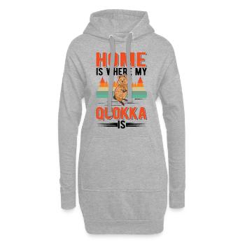 Zuhause ist wo mein Quokka ist - Hoodie-Kleid - Grau meliert - Vorne