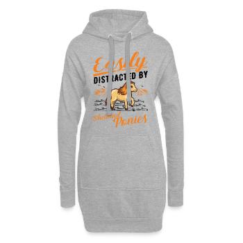Easily distracted by Shetland Ponies Shetty - Hoodie-Kleid - Grau meliert - Vorne
