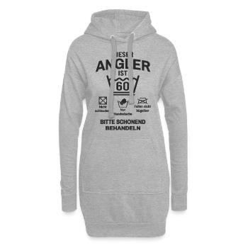 Angler 60. Geburtstag Angeln Lustig 60 Jahre - Hoodie-Kleid - Grau meliert - Vorne