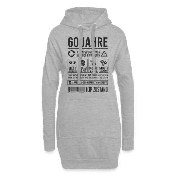 60. Geburtstag Lustig 60 Jahre Perfektion - Hoodie-Kleid - Grau meliert - Vorne