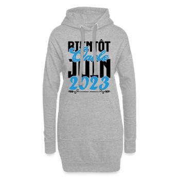Cadeau Annonce grossesse. bientôt Oncle Juin 2023. - Sweat-shirt à capuche long Femme - gris chiné - Devant