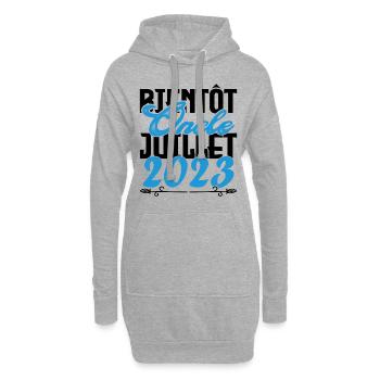 Annonce grossesse. bientôt Oncle Juillet 2023. - Sweat-shirt à capuche long Femme - gris chiné - Devant