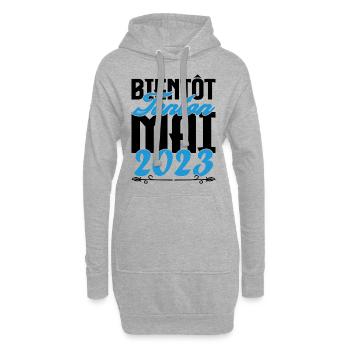Cadeau Annonce grossesse bientôt Tonton Mai 2023 - Sweat-shirt à capuche long Femme - gris chiné - Devant