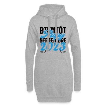 Annonce grossesse. bientôt Papy Septembre 2023. - Sweat-shirt à capuche long Femme - gris chiné - Devant