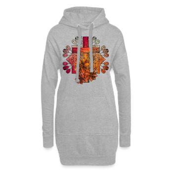 Christentum Kreuz - Hoodie-Kleid - Grau meliert - Vorne