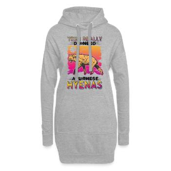Oui, j’ai vraiment besoin de toutes ces hyènes - Sweat-shirt à capuche long Femme - gris chiné - Devant
