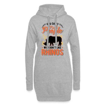 Rhinocéros Cadeau Rhino Rhinocéros - Sweat-shirt à capuche long Femme - gris chiné - Devant