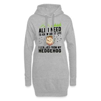 Igel Geschenk Stacheligel - Hoodie-Kleid - Grau meliert - Vorne