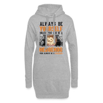 Sois toujours toi-même Hérisson Igel - Sweat-shirt à capuche long Femme - gris chiné - Devant