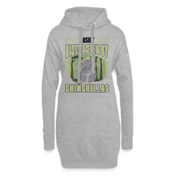 Easily distracted by Chinchillas - Hoodie-Kleid - Grau meliert - Vorne