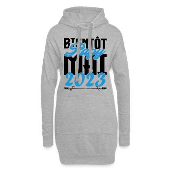 Cadeau Annonce grossesse bientôt Papy Mai 2023. - Sweat-shirt à capuche long Femme - gris chiné - Devant