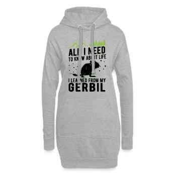 Gerbille Cadeau Rat de course Gerbille - Sweat-shirt à capuche long Femme - gris chiné - Devant
