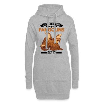 J’aime vraiment les pangolins ok - Sweat-shirt à capuche long Femme - gris chiné - Devant