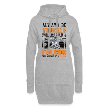 Sois toujours toi-même Falcon Falknerei Falke - Sweat-shirt à capuche long Femme - gris chiné - Devant
