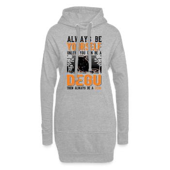 Always be yourself Degu Walddegu - Hoodie-Kleid - Grau meliert - Vorne