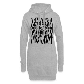 Zebra Kostüm Zebrastreifen Verkleidung - Hoodie-Kleid - Grau meliert - Vorne