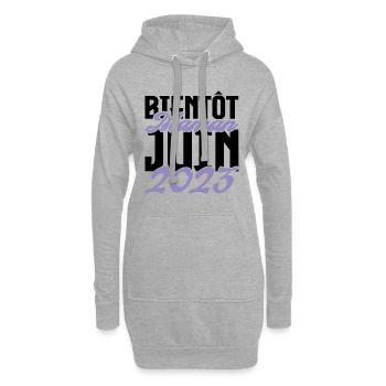 Annonce grossesse. bientôt Maman Juin 2023.maman - Sweat-shirt à capuche long Femme - gris chiné - Devant