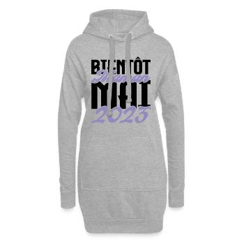 Annonce grossesse. bientôt Maman Mai 2023.maman - Sweat-shirt à capuche long Femme - gris chiné - Devant