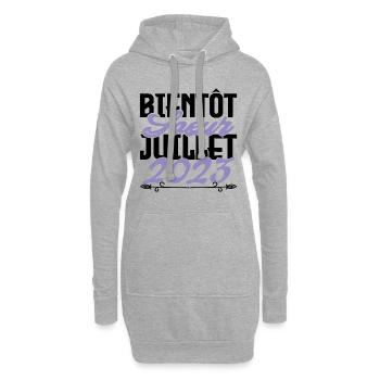 Annonce grossesse. bientôt Sœur Juillet 2023.soeur - Sweat-shirt à capuche long Femme - gris chiné - Devant