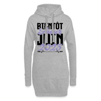 Annonce grossesse. bientôt Sœur Juin 2023.soeur - Sweat-shirt à capuche long Femme - gris chiné - Devant