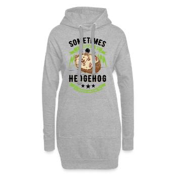 Igel Geschenk Stacheligel - Hoodie-Kleid - Grau meliert - Vorne