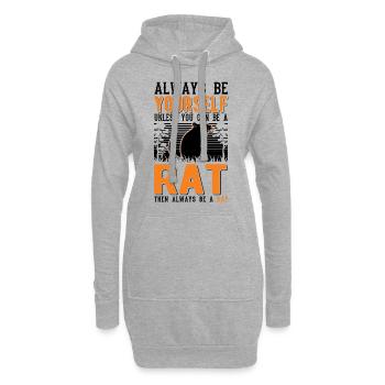 Rat Gift Rat domestique Rat Propriétaire - Sweat-shirt à capuche long Femme - gris chiné - Devant