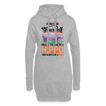 Soyez toujours vous-même hippopotame hippopotame hippopotame - Sweat-shirt à capuche long Femme - gris chiné - Devant