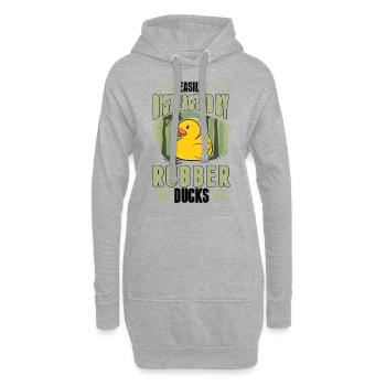 Facilement distrait par Rubber Ducks Rubber Duck - Sweat-shirt à capuche long Femme - gris chiné - Devant