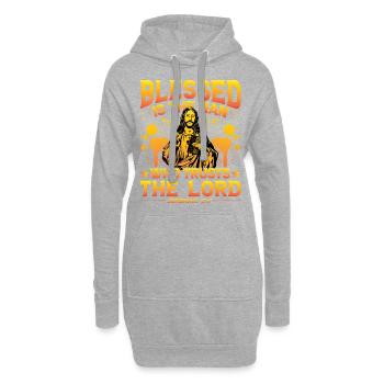 Bénissez l’homme qui fait confiance au Seigneur - Sweat-shirt à capuche long Femme - gris chiné - Devant