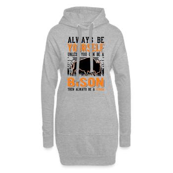 Soyez toujours vous-même Bison Buffle Büffel - Sweat-shirt à capuche long Femme - gris chiné - Devant