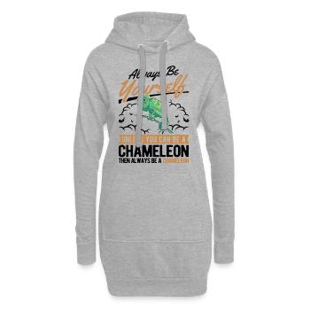 Alawys sois toi-même Chaméléon Chamäleon - Sweat-shirt à capuche long Femme - gris chiné - Devant