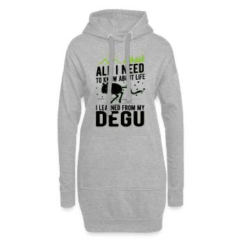 Degu Besitzer Strauchratte Walddegu - Hoodie-Kleid - Grau meliert - Vorne