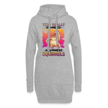 Écureuil Cadeau Écureuil Gris - Sweat-shirt à capuche long Femme - gris chiné - Devant