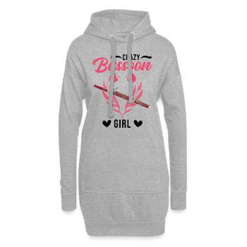 Verrücktes Fagott Mädchen Fagottist Fagottspieler - Hoodie-Kleid - Grau meliert - Vorne