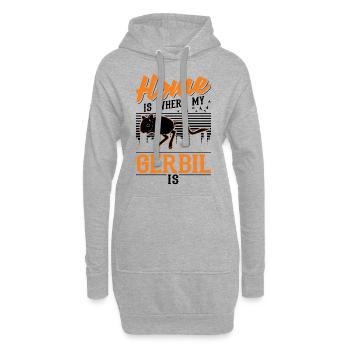 La maison est l’endroit où ma gerbille est Gerbille Gerbille - Sweat-shirt à capuche long Femme - gris chiné - Devant