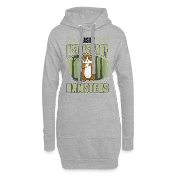 Facilement distrait par les hamsters Goldhamster - Sweat-shirt à capuche long Femme - gris chiné - Devant
