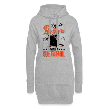 La vie est meilleure avec une gerbille de rat de course de gerbille - Sweat-shirt à capuche long Femme - gris chiné - Devant