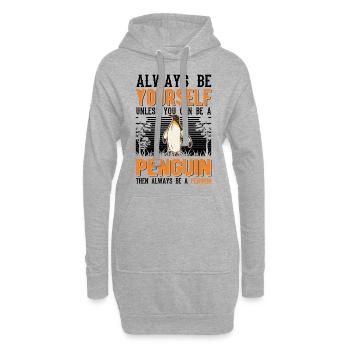 Pingouin Cadeau Pingouin - Sweat-shirt à capuche long Femme - gris chiné - Devant