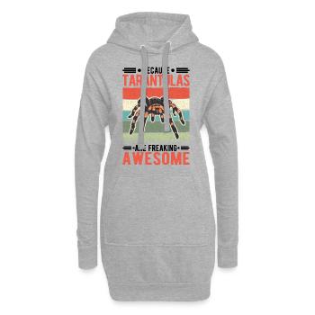 Because Tarantulas are freaking awesome Tarantel - Hoodie-Kleid - Grau meliert - Vorne