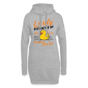 Facilement distrait par Rubber Ducks Rubber Duck - Sweat-shirt à capuche long Femme - gris chiné - Devant