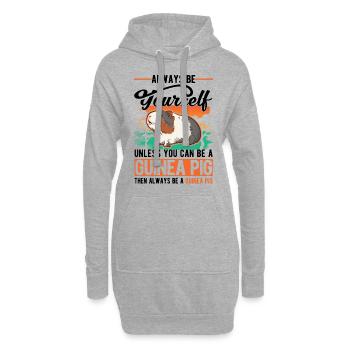 Meerschweinchen Geschenk Guinea Pig - Hoodie-Kleid - Grau meliert - Vorne