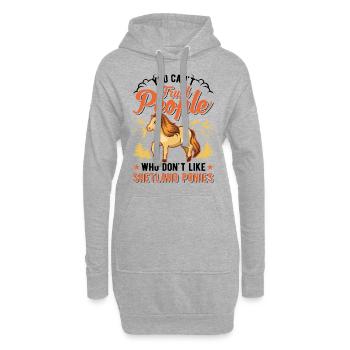 Shetland Pony Cadeau Shetty - Sweat-shirt à capuche long Femme - gris chiné - Devant