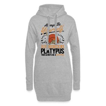 Ornithorynque Cadeau Ornithorynque - Sweat-shirt à capuche long Femme - gris chiné - Devant